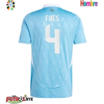 Camiseta Bélgica Wout Faes #4 Visitante Equipación Eurocopa 2024 manga corta